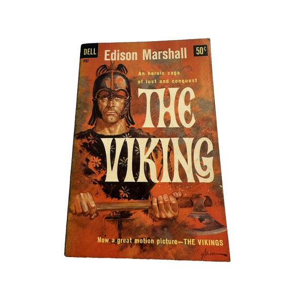The Viking, Edison Marshall, 1st Printing Dell Pub.F-67 1958 PB Vintage - Picture 1 of 7